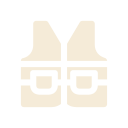 Icon of a beige safety vest on a white background.